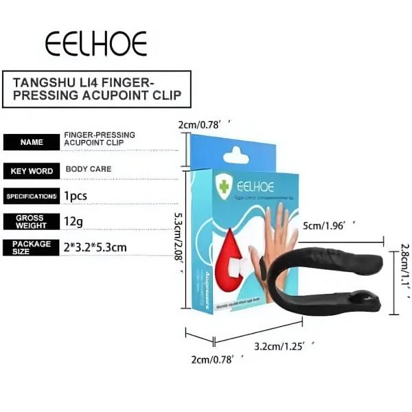 Acupressure Hand Clip for Natural Pain Relief – Sugar Control, Migraine & Headache Aid, Stress & Tension Relief Wearable Hand Massager