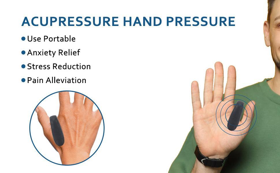 Acupressure Hand Clip for Natural Pain Relief – Sugar Control, Migraine & Headache Aid, Stress & Tension Relief Wearable Hand Massager
